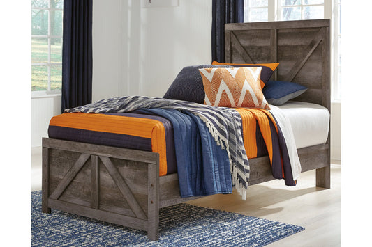 Wynnlow Gray Twin Crossbuck Panel Bed - SET | B440-53 | B440-83 - Luna Furniture - Dallas Store