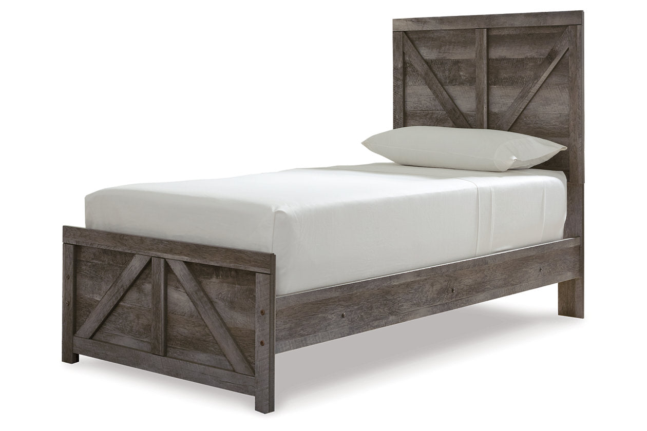 Wynnlow Gray Twin Crossbuck Panel Bed - SET | B440-53 | B440-83 - Luna Furniture - Dallas Store