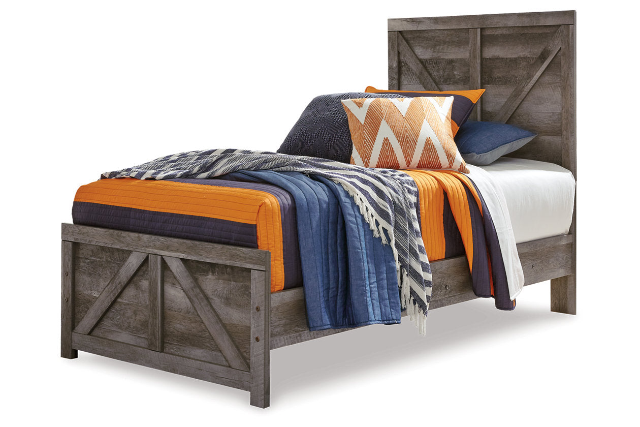 Wynnlow Gray Twin Crossbuck Panel Bed - SET | B440-53 | B440-83 - Luna Furniture - Dallas Store