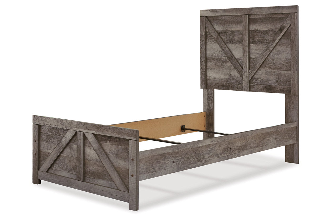 Wynnlow Gray Twin Crossbuck Panel Bed - SET | B440-53 | B440-83 - Luna Furniture - Dallas Store