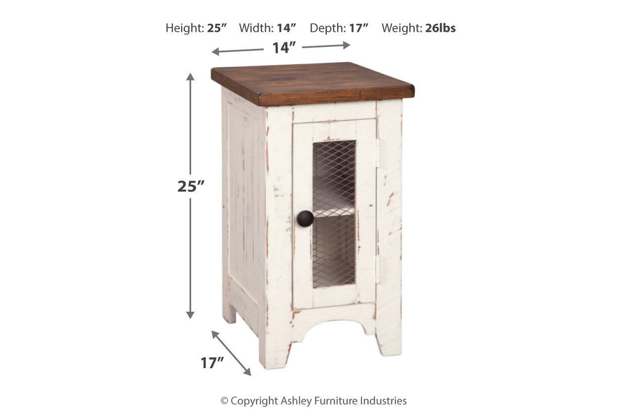 Wystfield White/Brown Chairside End Table - T459-7 - Luna Furniture - Dallas Store