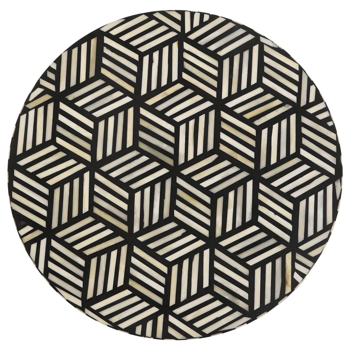 Xenia Black/White Round Accent Table with Hairpin Legs - 935878 - Luna Furniture - Dallas Store