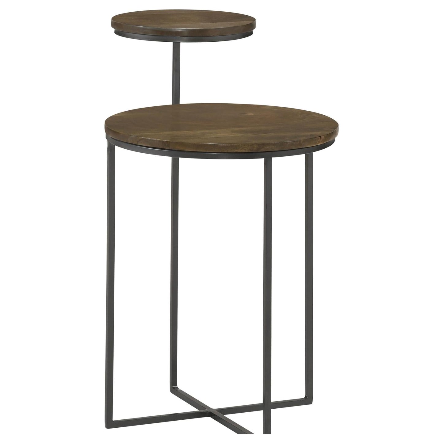 Yael Natural/Gunmetal Round Accent Table - 935980 - Luna Furniture - Dallas Store