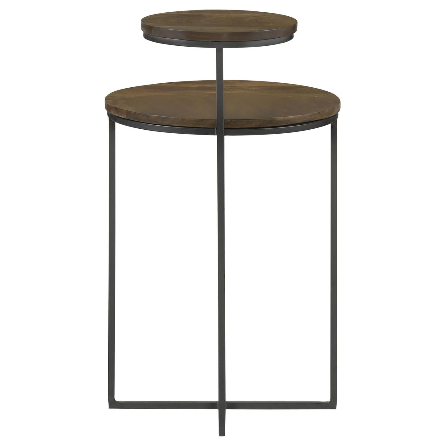 Yael Natural/Gunmetal Round Accent Table - 935980 - Luna Furniture - Dallas Store