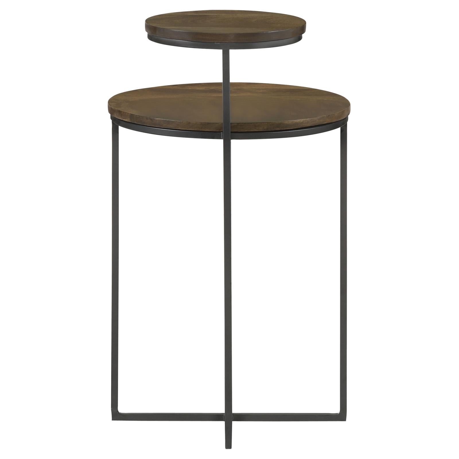 Yael Natural/Gunmetal Round Accent Table - 935980 - Luna Furniture - Dallas Store