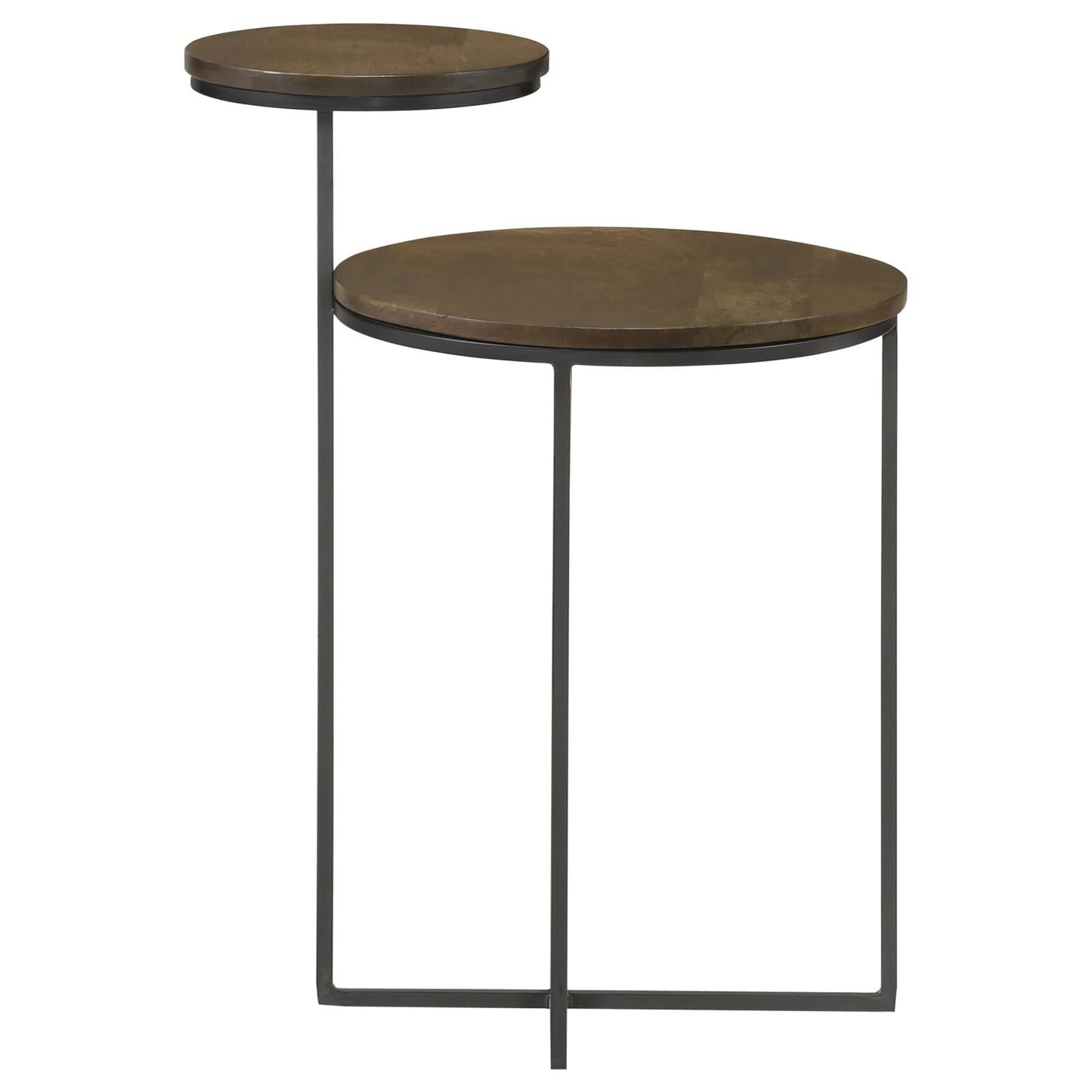 Yael Natural/Gunmetal Round Accent Table - 935980 - Luna Furniture - Dallas Store