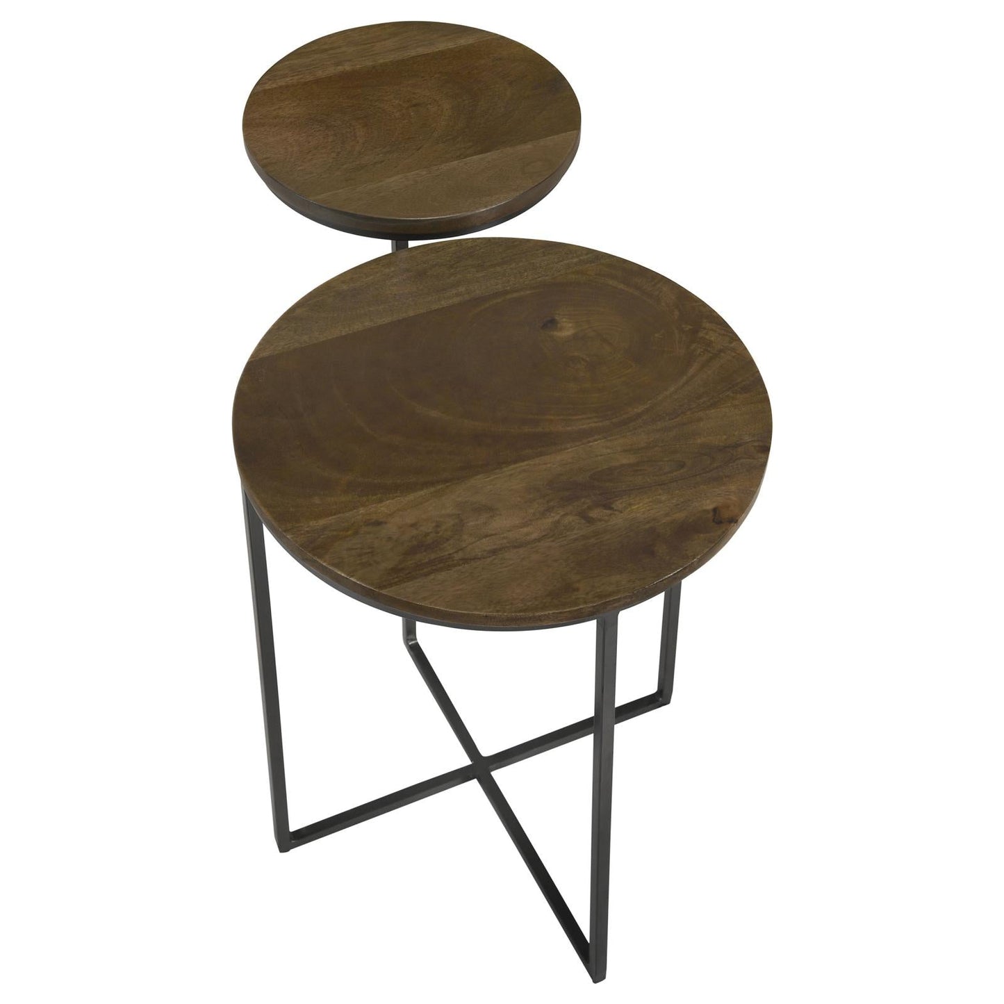 Yael Natural/Gunmetal Round Accent Table - 935980 - Luna Furniture - Dallas Store