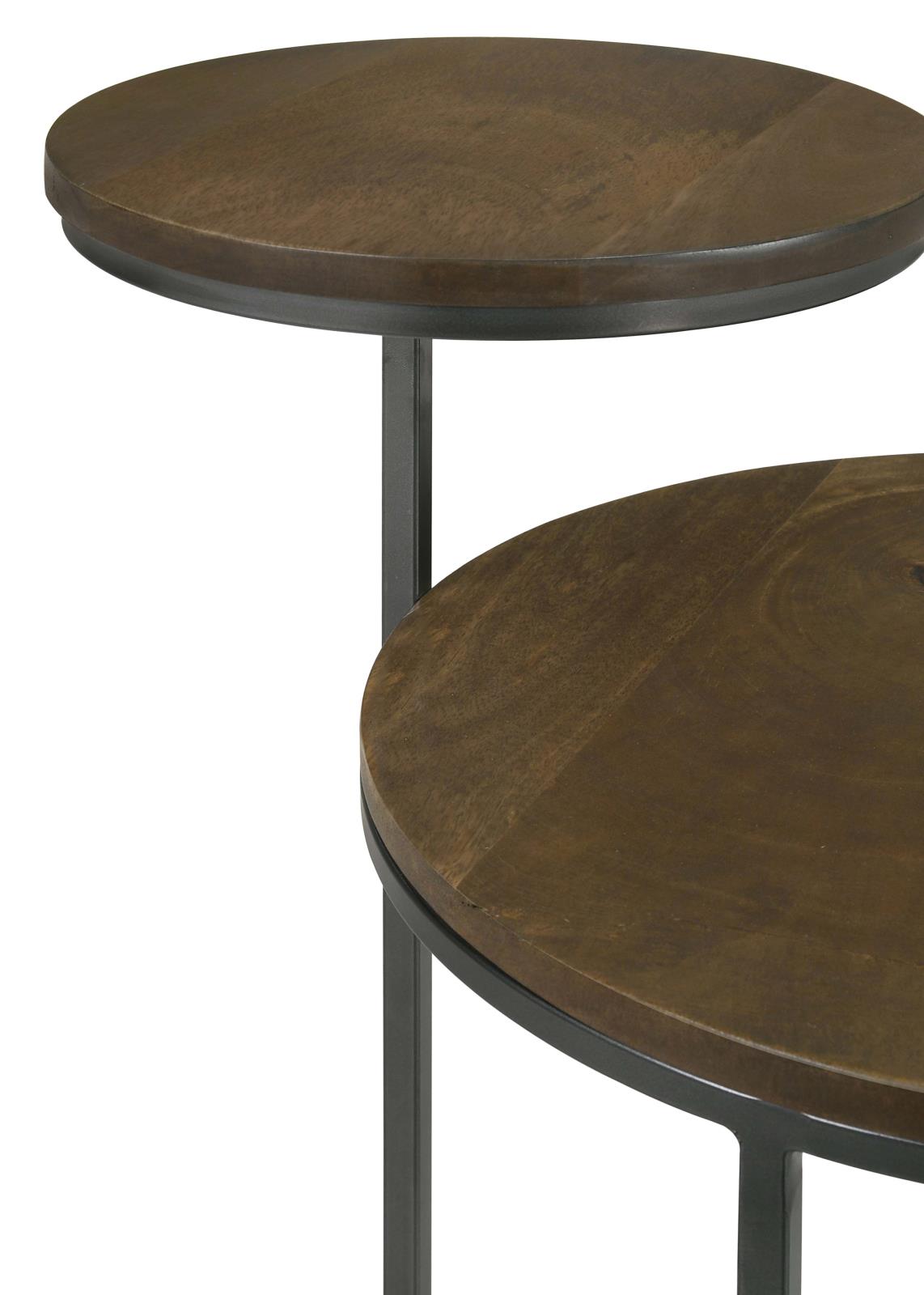 Yael Natural/Gunmetal Round Accent Table - 935980 - Luna Furniture - Dallas Store