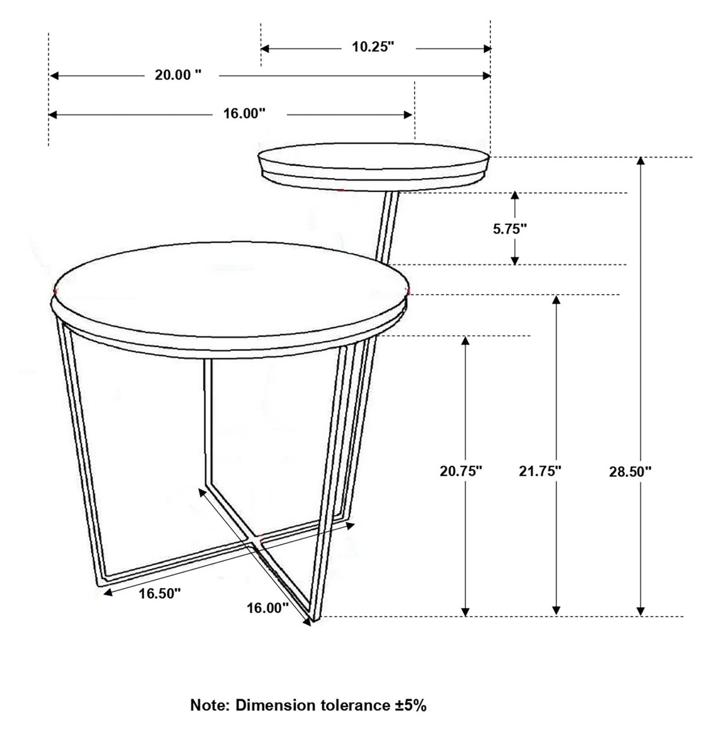 Yael Natural/Gunmetal Round Accent Table - 935980 - Luna Furniture - Dallas Store