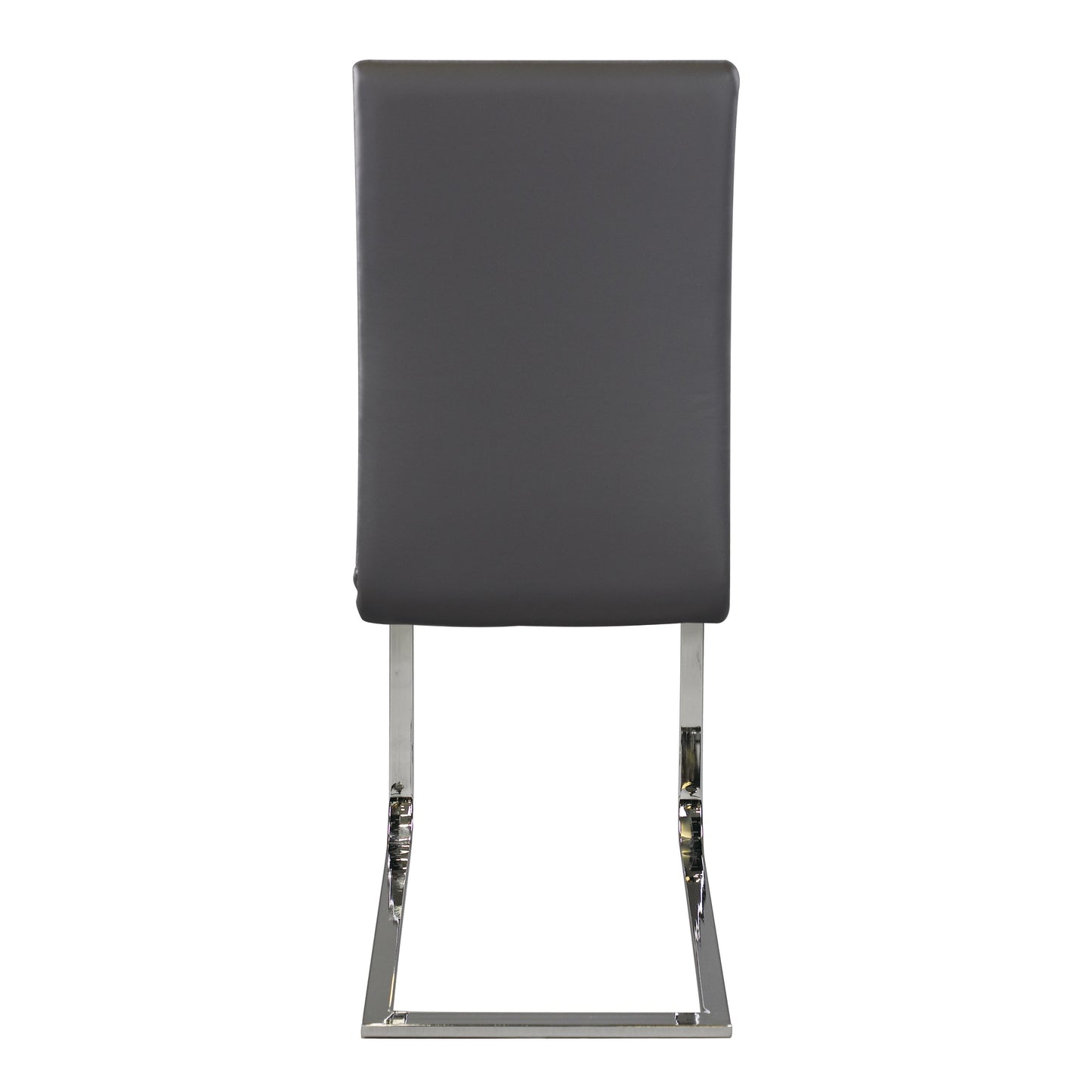 Yannis Chrome Metal/Gray Faux Leather Side Chair, Set of 2 - 5503S - Luna Furniture - Dallas Store