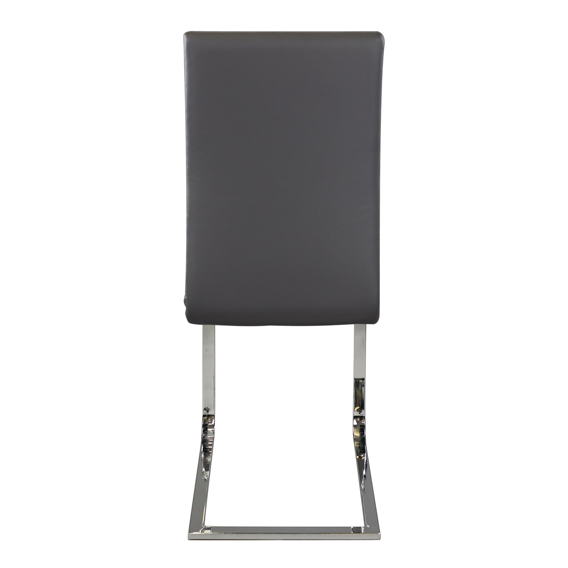 Yannis Chrome Metal/Gray Faux Leather Side Chair, Set of 2 - 5503S - Luna Furniture - Dallas Store