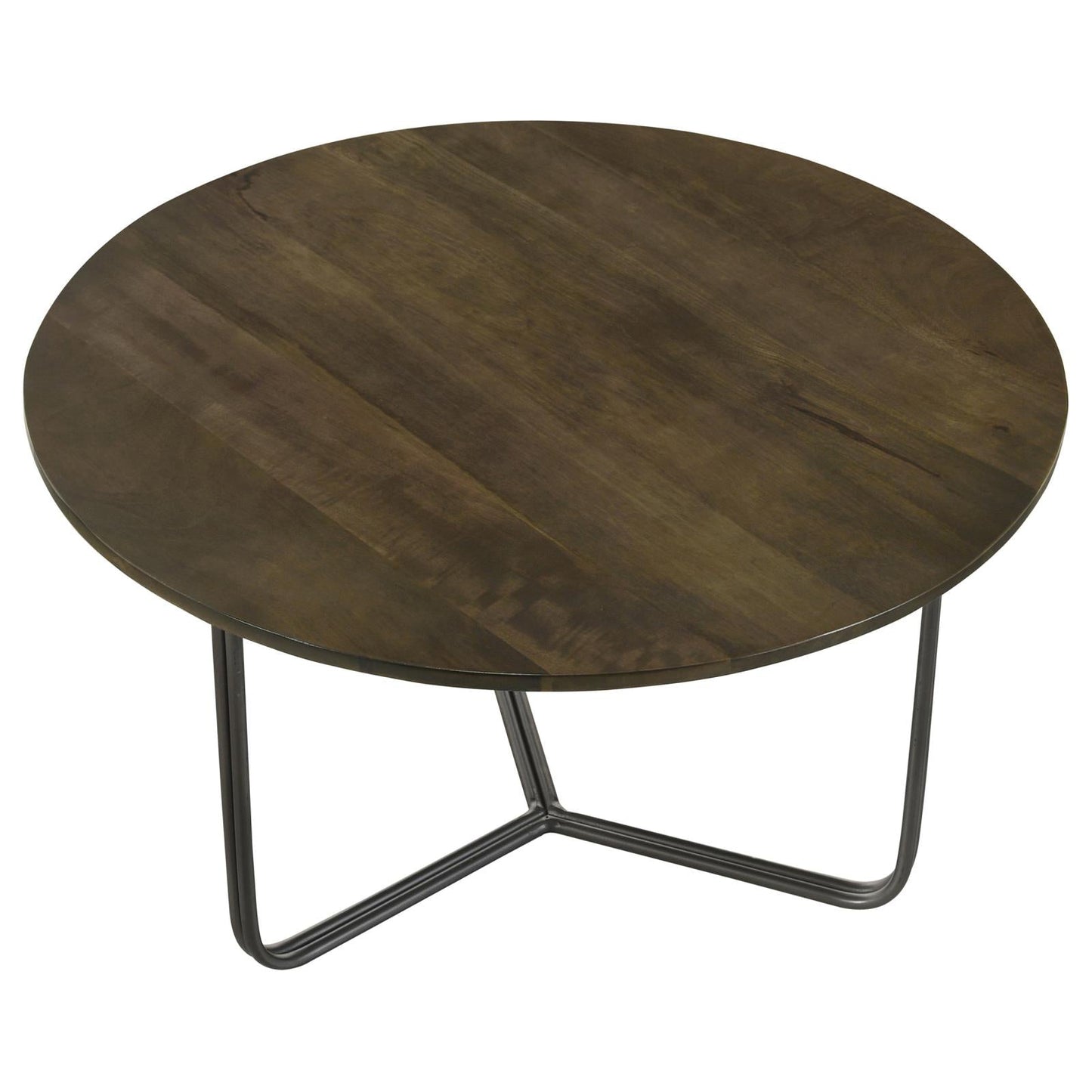 Yaritza Natural/Gunmetal Round Accent Table with Triangle Wire Base - 935995 - Luna Furniture - Dallas Store