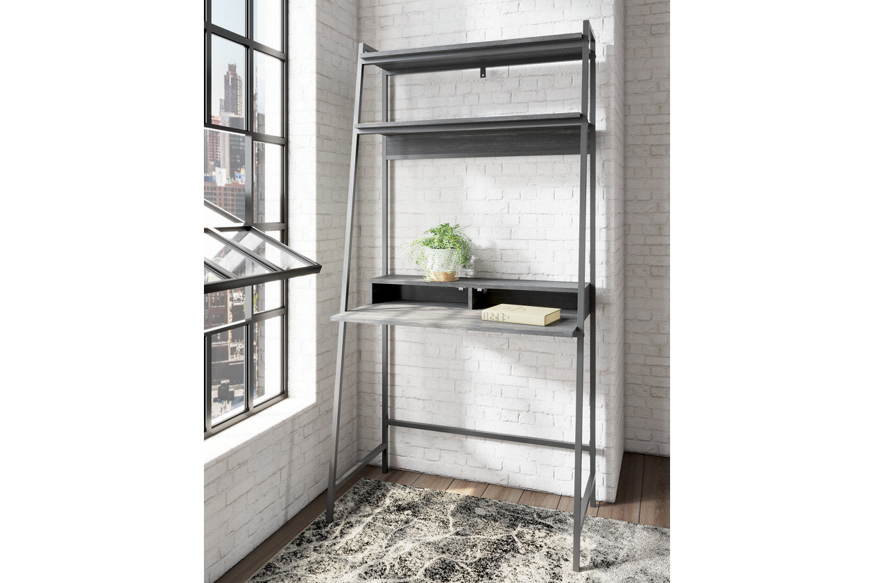 Yarlow Black 36" Home Office Desk with Shelf - H215-27 - Luna Furniture - Dallas Store