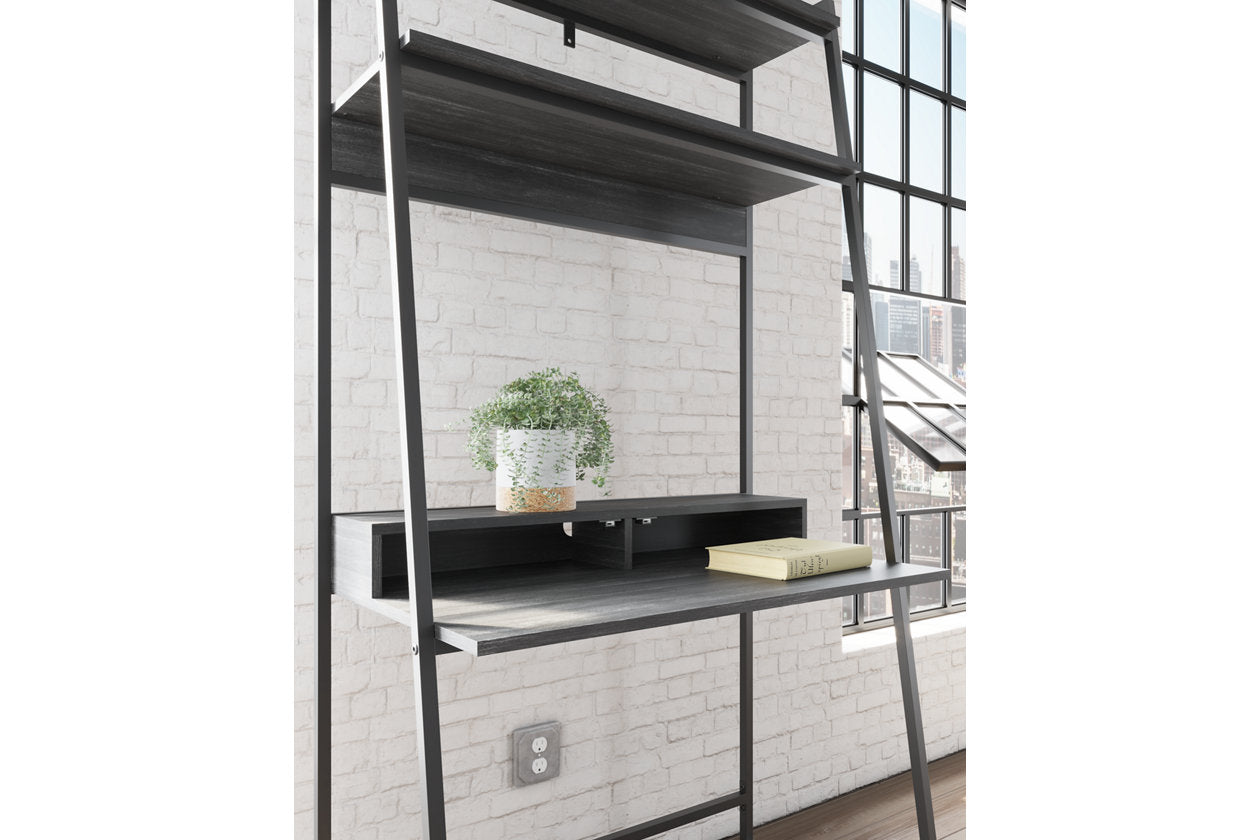 Yarlow Black 36" Home Office Desk with Shelf - H215-27 - Luna Furniture - Dallas Store