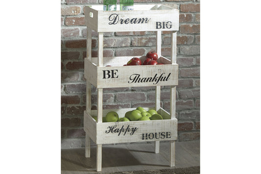 Yulton Antique White Storage Shelf - A4000091 - Luna Furniture - Dallas Store