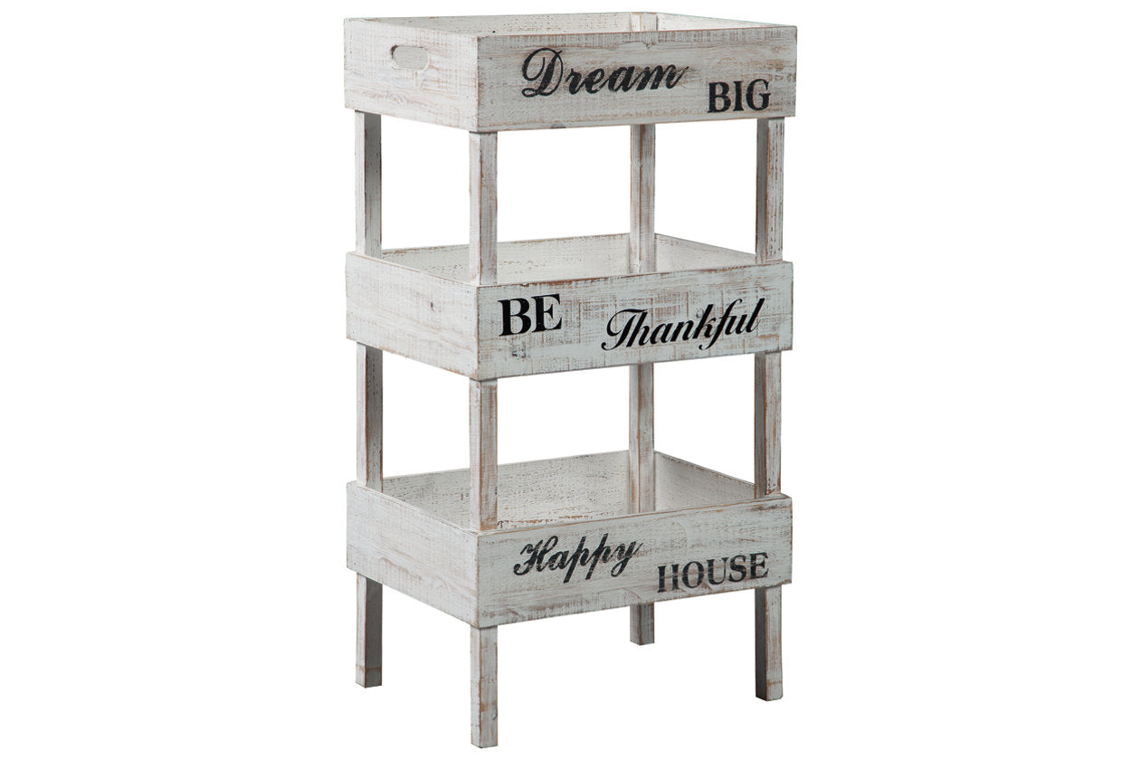 Yulton Antique White Storage Shelf - A4000091 - Luna Furniture - Dallas Store