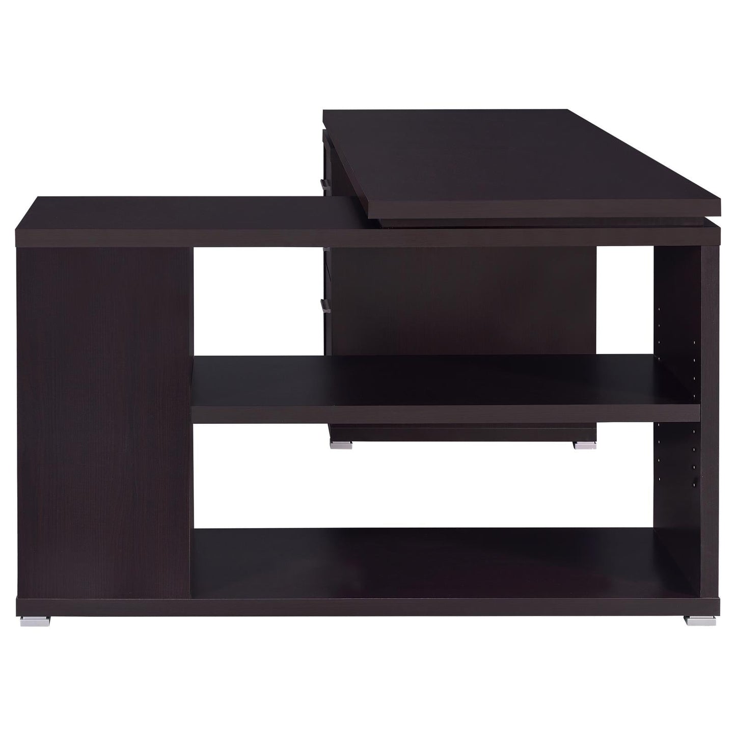 Yvette Cappuccino L-shape Office Desk - 800517 - Luna Furniture - Dallas Store