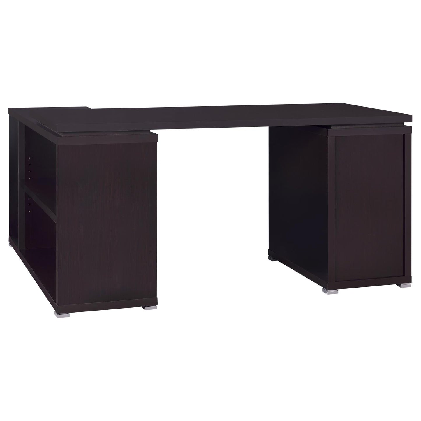 Yvette Cappuccino L-shape Office Desk - 800517 - Luna Furniture - Dallas Store