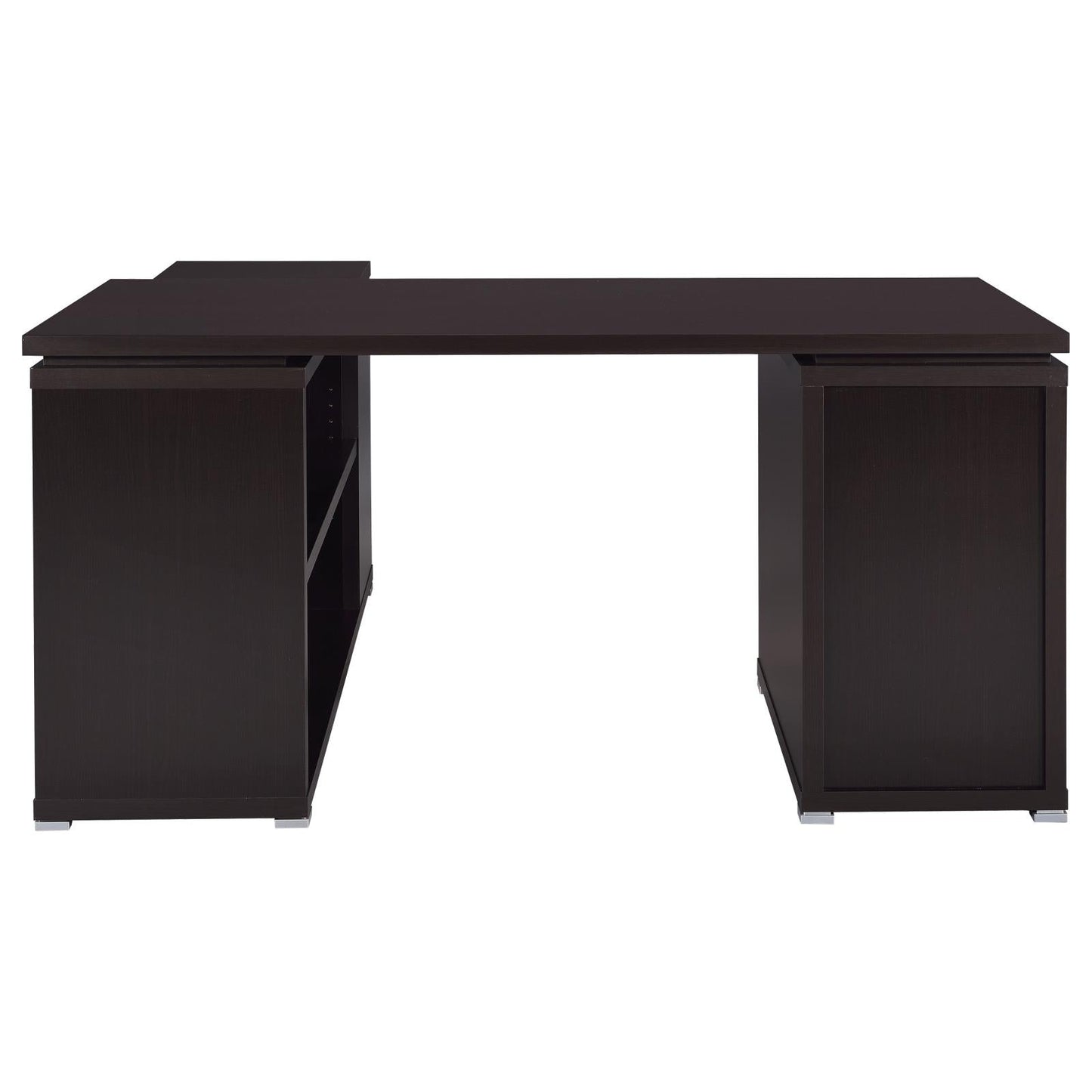 Yvette Cappuccino L-shape Office Desk - 800517 - Luna Furniture - Dallas Store