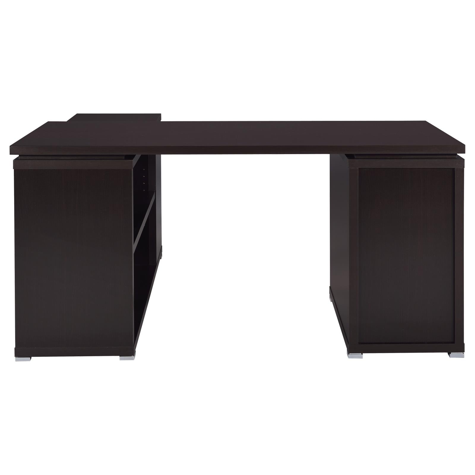 Yvette Cappuccino L-shape Office Desk - 800517 - Luna Furniture - Dallas Store