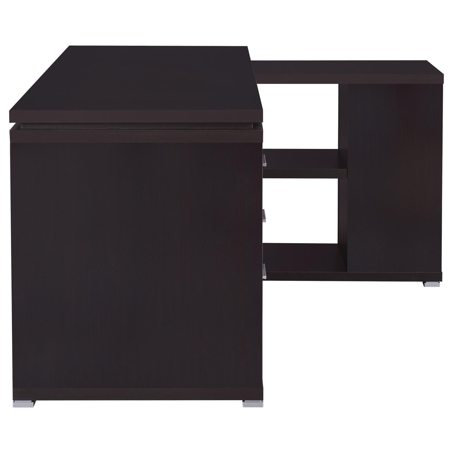 Yvette Cappuccino L-shape Office Desk - 800517 - Luna Furniture - Dallas Store