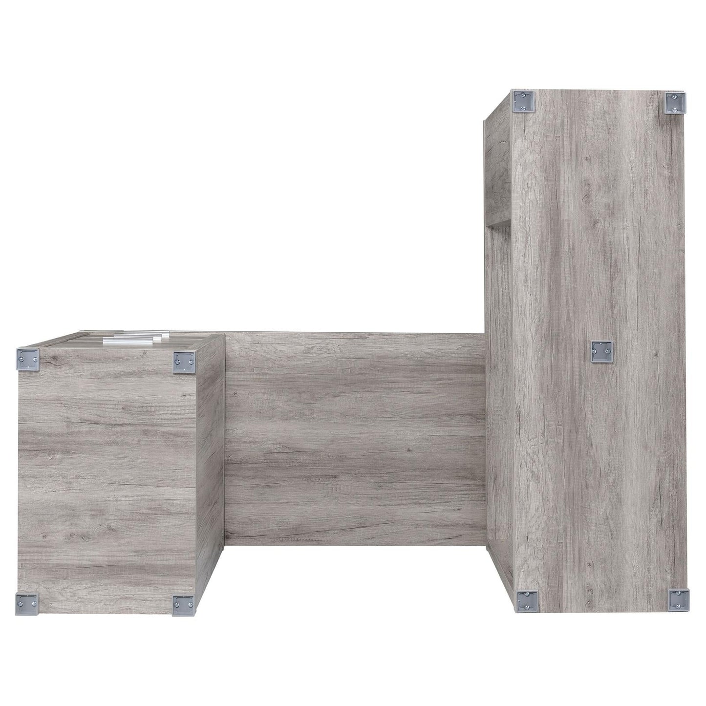Yvette Gray Driftwood L-shape Office Desk - 801516 - Luna Furniture - Dallas Store