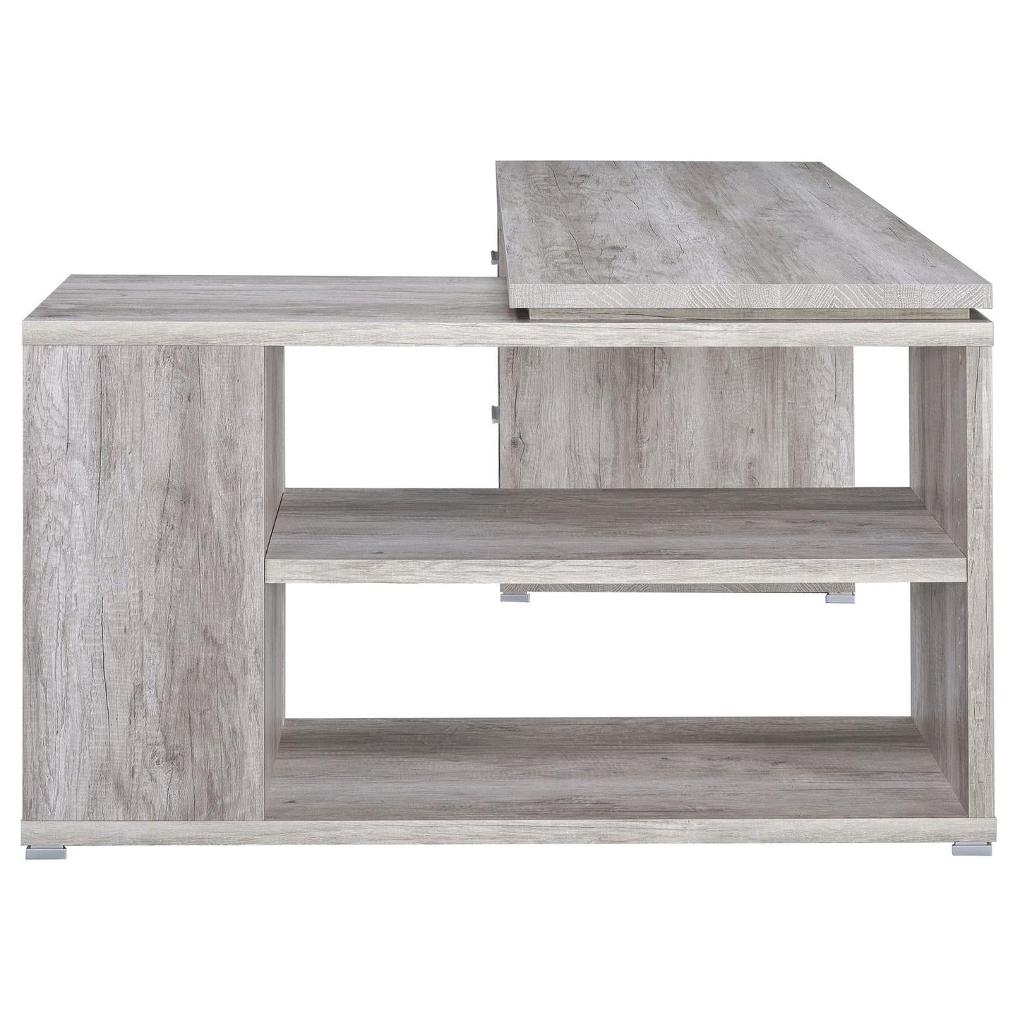 Yvette Gray Driftwood L-shape Office Desk - 801516 - Luna Furniture - Dallas Store