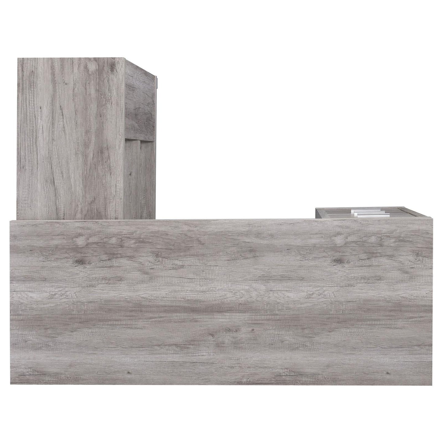 Yvette Gray Driftwood L-shape Office Desk - 801516 - Luna Furniture - Dallas Store