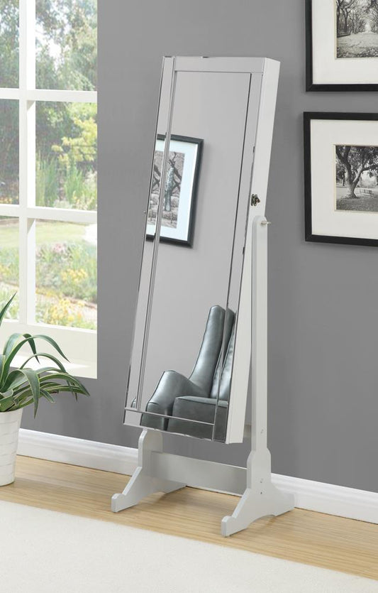 Yvonne Dove Gray Storage Jewelry Cheval Mirror - 901866 - Luna Furniture - Dallas Store