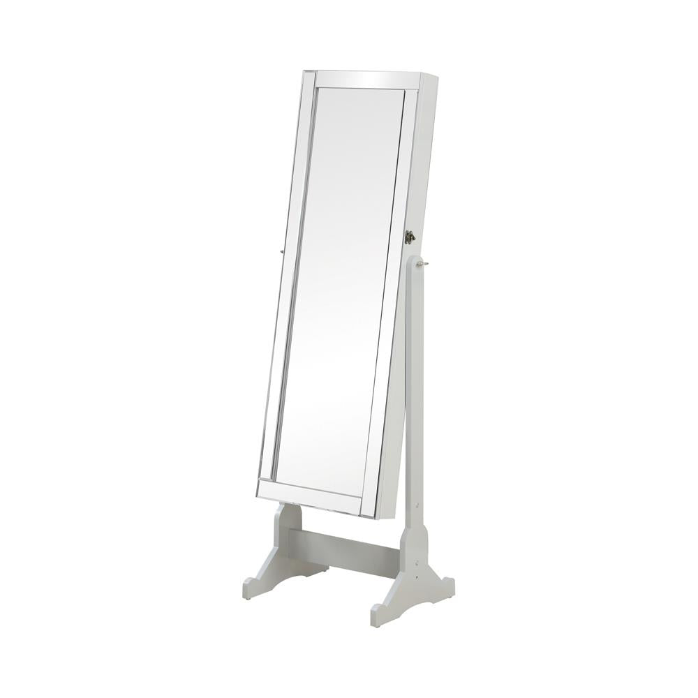 Yvonne Dove Gray Storage Jewelry Cheval Mirror - 901866 - Luna Furniture - Dallas Store
