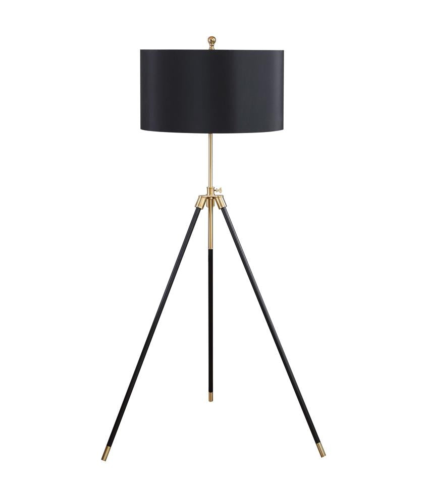 Zabka Tripod Floor Lamp Black/Gold - 923255 - Luna Furniture - Dallas Store