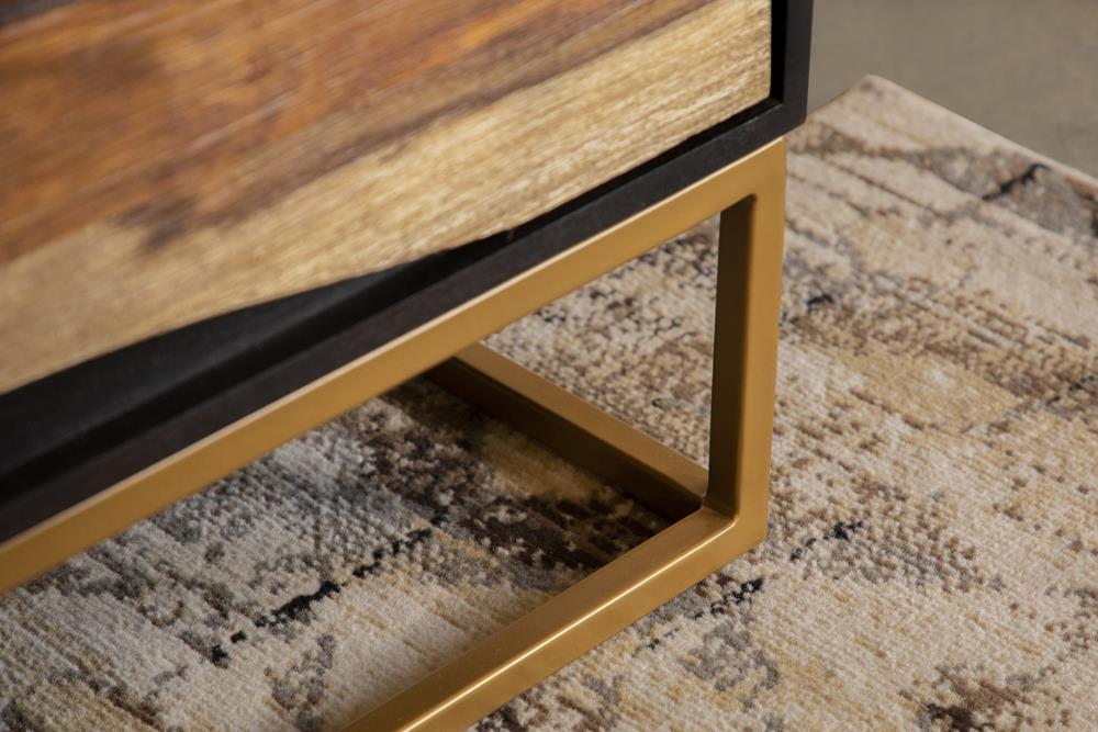 Zara Black Walnut/Gold 2-Door Accent Cabinet - 953466 - Luna Furniture - Dallas Store