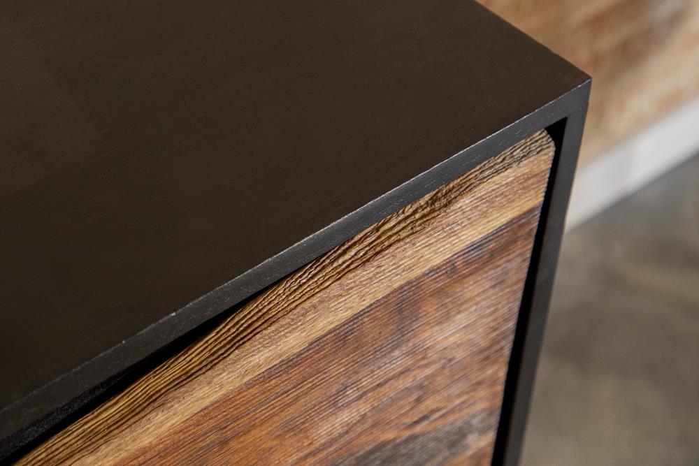 Zara Black Walnut/Gold 2-Door Accent Cabinet - 953466 - Luna Furniture - Dallas Store