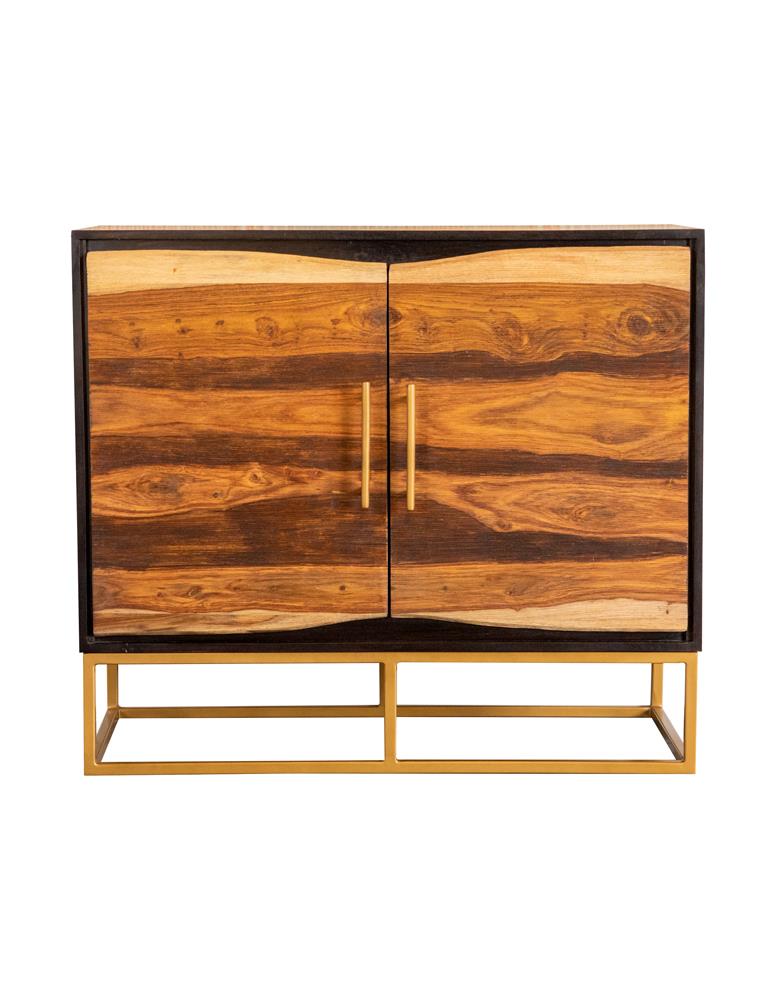 Zara Black Walnut/Gold 2-Drawer Accent Cabinet - 953447 - Luna Furniture - Dallas Store