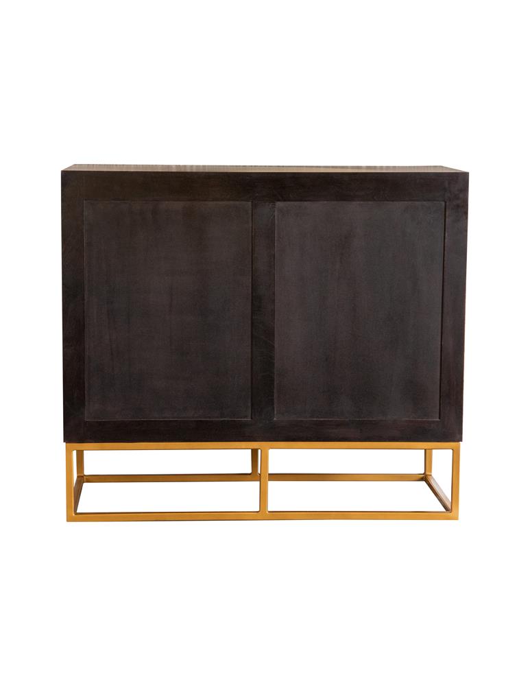 Zara Black Walnut/Gold 2-Drawer Accent Cabinet - 953447 - Luna Furniture - Dallas Store