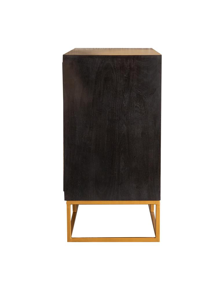 Zara Black Walnut/Gold 2-Drawer Accent Cabinet - 953447 - Luna Furniture - Dallas Store