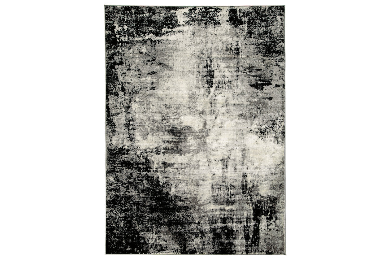 Zekeman Black/Cream/Gray Large Rug - R404921 - Luna Furniture - Dallas Store