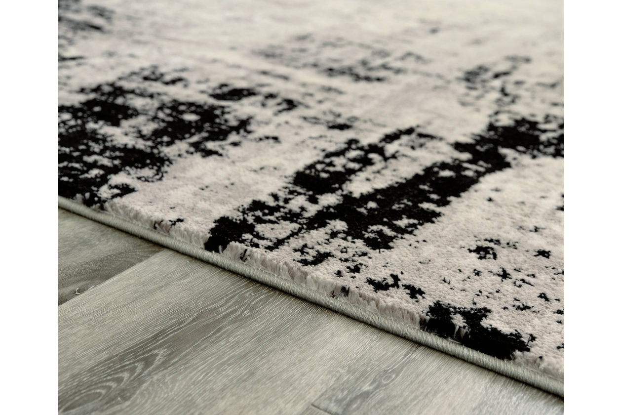 Zekeman Black/Cream/Gray Medium Rug - R404922 - Luna Furniture - Dallas Store