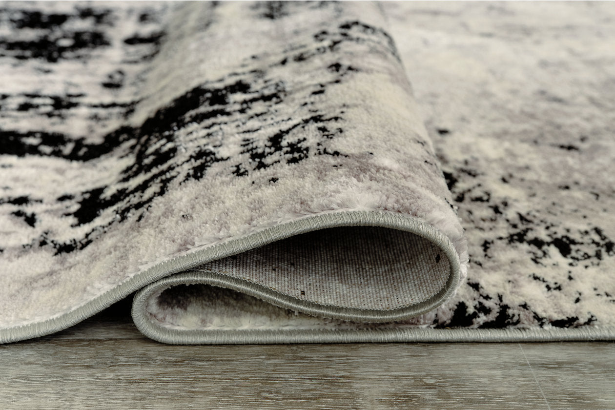 Zekeman Black/Cream/Gray Medium Rug - R404922 - Luna Furniture - Dallas Store